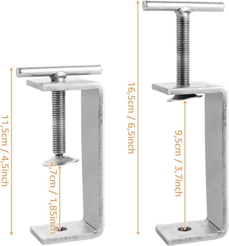 AKOLAFE 8 db C-satu préscsipesz 30 mm 304 rozsdamentes acél, csavaros szorító 0-25 mm faipari hegesztéshez