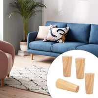 AKOLAFE 8 db Fa Bútor Láb 10 cm, Tölgy Kanapé Láb Csavarokkal és Rögzítőlemezzel 6