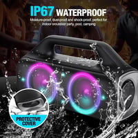 AKONE 80W Bluetooth hangszóró LED világítással, vízálló, 20 órás akkumulátor, party és kültéri használatra 4