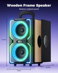 AKONE Party Bluetooth reproduktor 240W, veľký hudobný box so silnými basmi, 15 hodín výdrže batérie, TWS, farebná LED svetelná šou, na párty, kempovanie, na pláž 8