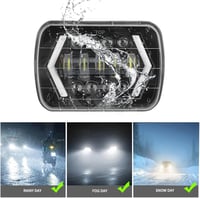 Akozon 300W LED Első Fényszóró - 7 Hüvelykes Négyzet Alakú Vízálló Autólámpa Cherokee XJ, MR2, Celica és 240SX Modellekhez 9