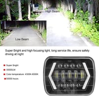 Akozon 300W LED Első Fényszóró - 7 Hüvelykes Négyzet Alakú Vízálló Autólámpa Cherokee XJ, MR2, Celica és 240SX Modellekhez 2