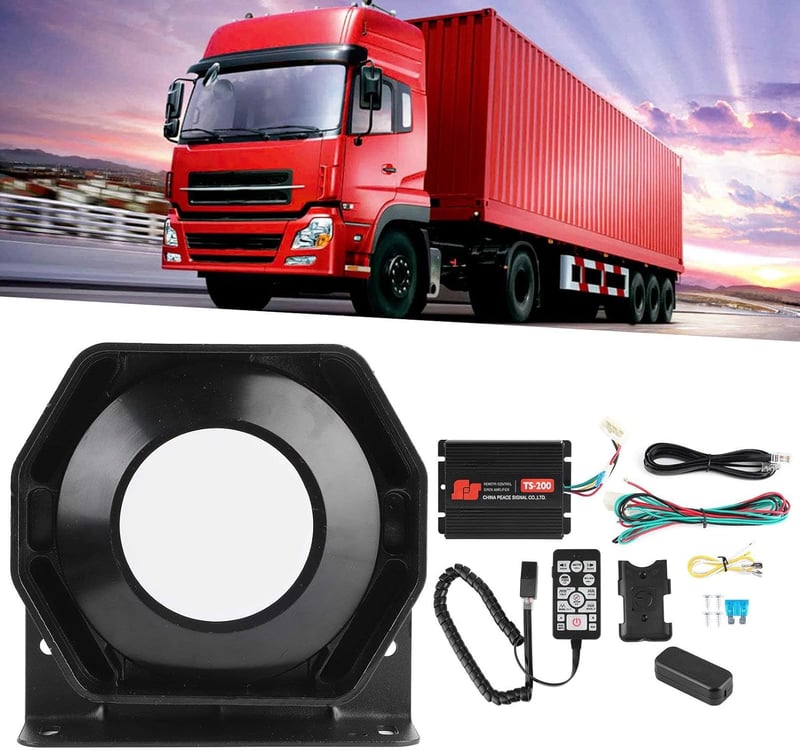 Akozon Autó Sziréna 200W 130dB - Vízálló ABS Autókürt Riasztó Hangjelző - Univerzális Autóriasztó Hangszóró