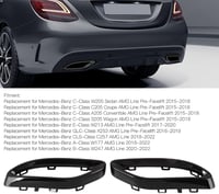 Akozon Fekete Fényes Kipufogóvég Takaró Mercedes A B C E GLC CLS Osztályhoz W177 W247 W205 W213 X253 C257 Kompatibilis Autó Tuning Kiegészít 2