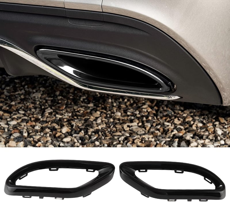 Akozon Fekete Fényes Kipufogóvég Takaró Mercedes A B C E GLC CLS Osztályhoz W177 W247 W205 W213 X253 C257 Kompatibilis Autó Tuning Kiegészít