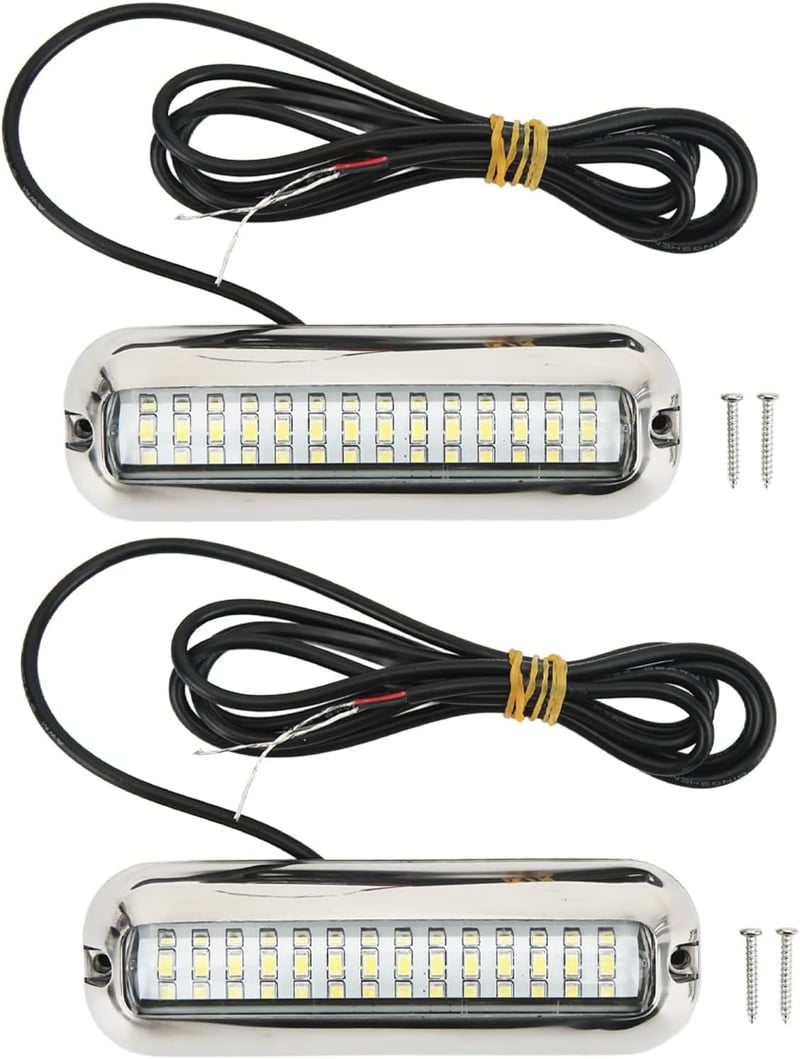 Akozon LED Vízalatti Hajó Lámpa 2db 1500LM Navigációs Fény Vízálló