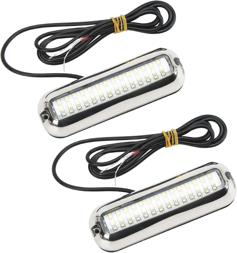 Akozon LED Vízalatti Hajó Lámpa 2db 1500LM Navigációs Fény Vízálló