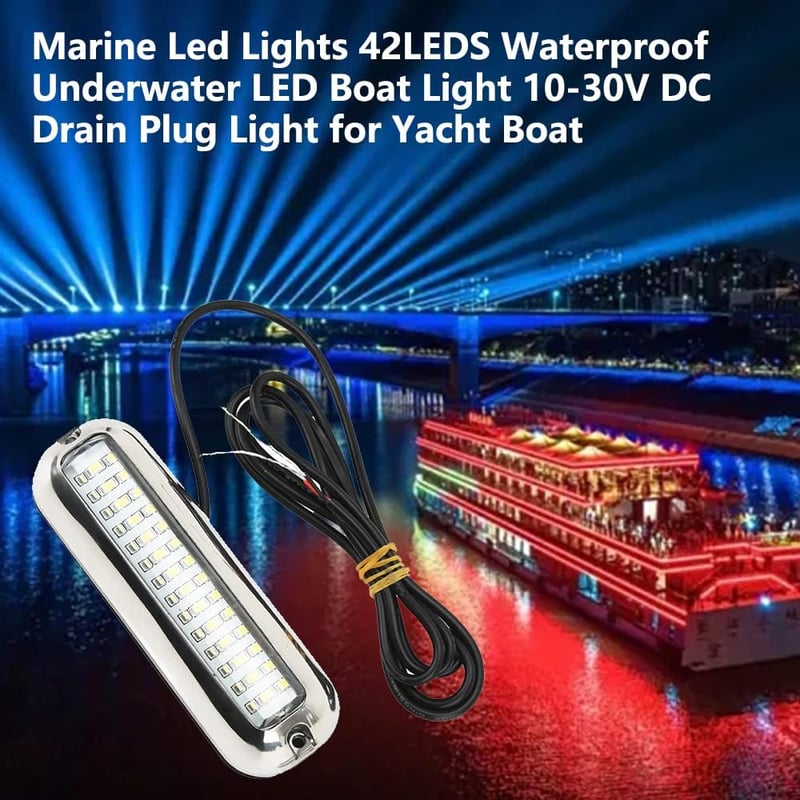 Akozon LED Vízalatti Hajó Lámpa 2db 1500LM Navigációs Fény Vízálló