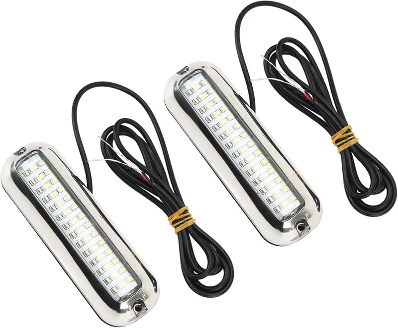 Akozon LED Vízalatti Hajó Lámpa 2db 1500LM Navigációs Fény Vízálló