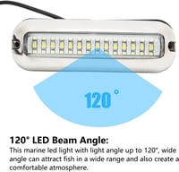 Akozon LED Vízalatti Hajó Lámpa 2db 1500LM Navigációs Fény Vízálló 4
