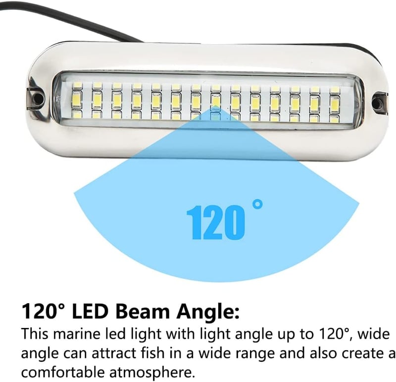 Akozon LED Vízalatti Hajó Lámpa 2db 1500LM Navigációs Fény Vízálló