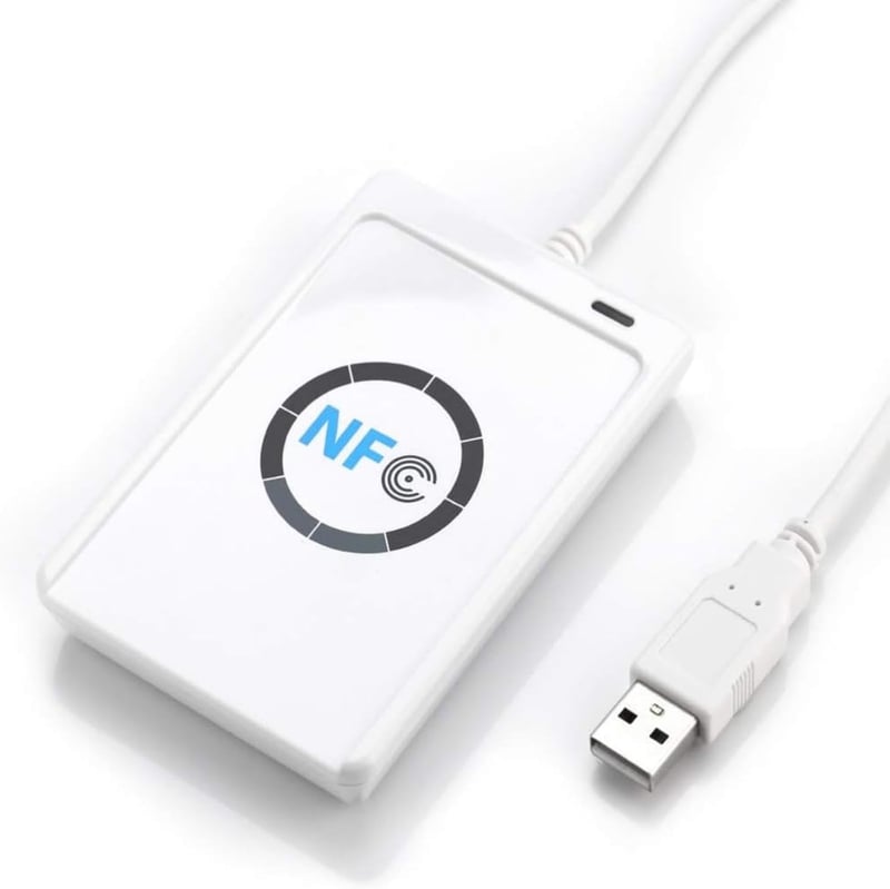 Akozon NFC kártya olvasó író ACR122U ISO 14443A-B kontaktmentes író szoftverrel fehér IC kártyához számítógéphez