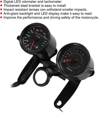 Akozon Univerzális Motorkerékpár Sebességmérő Kilométeróra 10cm Csatlakozással 6