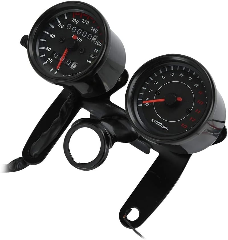 Akozon Univerzális Motorkerékpár Sebességmérő Kilométeróra 10cm Csatlakozással