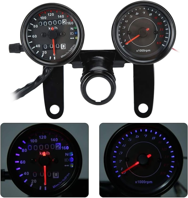 Akozon Univerzális Motorkerékpár Sebességmérő Kilométeróra 10cm Csatlakozással