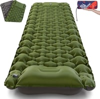 AKSOUL 10 cm önfelfújó kemping matrac zöld - 200 x 70 x 10 cm könnyű hordozható alvómatrac túrázáshoz 1