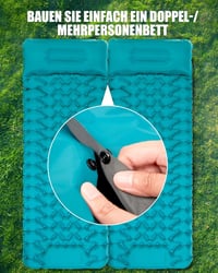 AKSOUL Önfelfújó Kempingmatrac 200 x 70 x 10 cm - Ultrakönnyű Túramatrac Párnával, Vízálló TPU Anyagból, Összekapcsolható, Sátrazáshoz, Túrázáshoz, Kemp 5