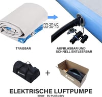 AKSPORT Felfújható Tornaszőnyeg 4L x 1.5W x 0.15 m Légszivattyúval 3