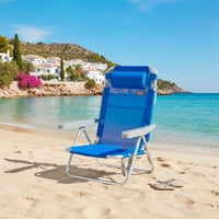 AKTIVE 2 komada sklopivih stolica s više položaja za plažu, vrt, terasu ili kampiranje, 5 položaja, 48x46x84 cm, visina 21 cm, s ručkom za nošenje (85479) 6