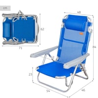 AKTIVE 2 komada sklopivih stolica s više položaja za plažu, vrt, terasu ili kampiranje, 5 položaja, 48x46x84 cm, visina 21 cm, s ručkom za nošenje (85479) 3