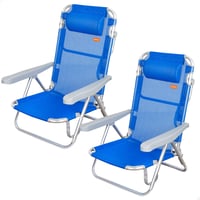 AKTIVE 2 komada sklopivih stolica s više položaja za plažu, vrt, terasu ili kampiranje, 5 položaja, 48x46x84 cm, visina 21 cm, s ručkom za nošenje (85479) 1