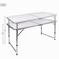 Skladací kempingový stôl AKTIVE 52893 so súpravou 4 stoličiek, výškovo nastaviteľný, prenosný, záhradný set stola a stoličiek, 120x62x70 cm 2