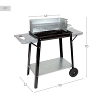 Grătar portabil pe cărbuni AKTIVE 52973, 90x32x85 cm, cu reglaj de temperatură, 4 trepte de înălțime, 2 roți și mâner pentru transport 4