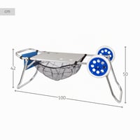 Skladací plážový vozík AKTIVE 53928, 2 v 1 s funkciou stolíka, 47 x 52 x 100 cm, nosnosť 20 kg, hliník 5