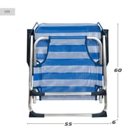 Scaun de plajă pliabil din aluminiu AKTIVE 53950, cu model în dungi, 40x56x70 cm 5