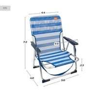 Scaun de plajă pliabil din aluminiu AKTIVE 53950, cu model în dungi, 40x56x70 cm 2