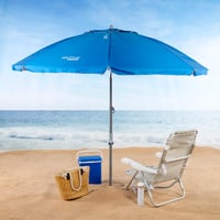 Aktive 62274 Sklopivi i nagibni vjetrootporni suncobran za plažu, plavi, Ø220 cm, s UV 50 zaštitom, veliki suncobran 2
