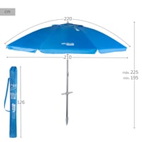 Aktive 62274 Sklopivi i nagibni vjetrootporni suncobran za plažu, plavi, Ø220 cm, s UV 50 zaštitom, veliki suncobran 4