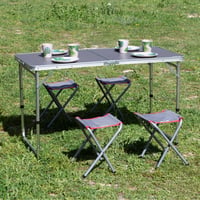 Masă pliabilă din aluminiu AKTIVE 63161 cu 4 taburete din oțel, 120x60 cm — mici deteriorări în mai multe locuri (stare: vezi a 2-a fotografie) 11