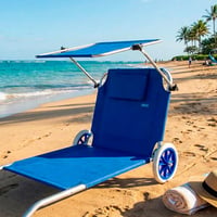 Skladacie plážové kreslo Aktive Beach 62610 s kolieskami a slnečnou clonou, 115 x 62 x 21 cm, max. 110 kg, modré 6