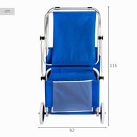 Skladacie plážové kreslo Aktive Beach 62610 s kolieskami a slnečnou clonou, 115 x 62 x 21 cm, max. 110 kg, modré 7