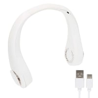AKTIVE krčný ventilátor, 22,5 x 20,5 cm, 3 režimy prúdenia vzduchu, výdrž batérie 2-6 hodín, USB nabíjanie, materiál ABS a silikón, biely, prenosný chladiaci ventilátor na krk 2