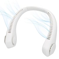 AKTIVE krčný ventilátor, 22,5 x 20,5 cm, 3 režimy prúdenia vzduchu, výdrž batérie 2-6 hodín, USB nabíjanie, materiál ABS a silikón, biely, prenosný chladiaci ventilátor na krk 1