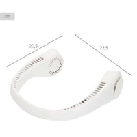 AKTIVE krčný ventilátor, 22,5 x 20,5 cm, 3 režimy prúdenia vzduchu, výdrž batérie 2-6 hodín, USB nabíjanie, materiál ABS a silikón, biely, prenosný chladiaci ventilátor na krk 6