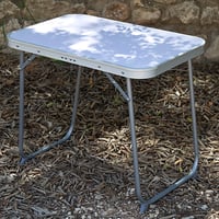 Masă de camping pliabilă AKTIVE, 60x40x50 cm, blat din MDF și cadru din oțel, culoarea mov, cu mâner de transport, ușoară 7