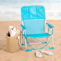 AKTIVE sklopiva stolica za plažu s aluminijskim okvirom, plava, 44x40x72 cm, nosivost 110 kg, prozračna, prijenosna 2