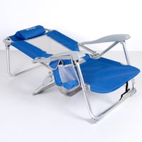 AKTIVE sklopiva stolica za plažu 2 komada, 5 položaja, plava, 49x56x78 cm, podstavljeno sjedalo, bočni džep, maks. 110 kg 4