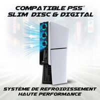 AKUMA Cyber W02 PS5 Slim ventilator s 3 ventilatora, LED, USB 3.0 – bijeli 2