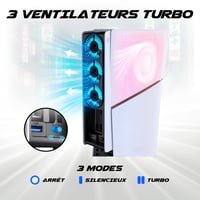 AKUMA Cyber W02 PS5 Slim ventilator s 3 ventilatora, LED, USB 3.0 – bijeli 3