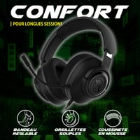 AKUMA SEINEN H04 Vezetékes Gaming Fejhallgató Zajszűrő Mikrofonnal, 50mm Sztereó Hang, 3,5mm Jack, PC, PS5, Xbox, Switch, Smartphone Kompatibilis 4