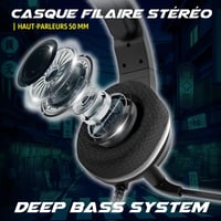 AKUMA SEINEN H04 Vezetékes Gaming Fejhallgató Zajszűrő Mikrofonnal, 50mm Sztereó Hang, 3,5mm Jack, PC, PS5, Xbox, Switch, Smartphone Kompatibilis 2