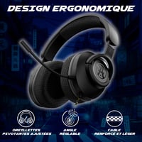 AKUMA SEINEN H04 Vezetékes Gaming Fejhallgató Zajszűrő Mikrofonnal, 50mm Sztereó Hang, 3,5mm Jack, PC, PS5, Xbox, Switch, Smartphone Kompatibilis 5