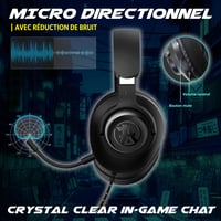 AKUMA SEINEN H04 Vezetékes Gaming Fejhallgató Zajszűrő Mikrofonnal, 50mm Sztereó Hang, 3,5mm Jack, PC, PS5, Xbox, Switch, Smartphone Kompatibilis 3