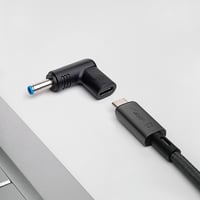 Univerzálny adaptér pre notebooky Akyga AK-ND-C09, konektor USB-C / 4,5 x 3,0 mm + pin, kompatibilný s HP, čierny konektor s kolíkom 3