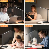 Akynite 42 LED stolná lampa, čierna, stmievateľná, USB port, 2A adaptér, 5 farieb, 10 úrovní jasu, dotyková, časovač, skladacia na čítanie 8