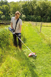 Elektrický vyžínač AL-KO BC 1200 E – 1200 W, záber 35 cm (struna), 23 cm (nôž), hliníková rukoväť, s nosným popruhom 3